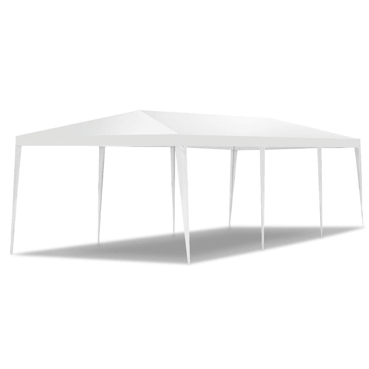 Goplus Outdoor 10' X 30' Canopy Party Wedding Tent Heavy Duty Gazebo Pavilion Cater Events 5 Removable Window Side Walls (White) Goplus