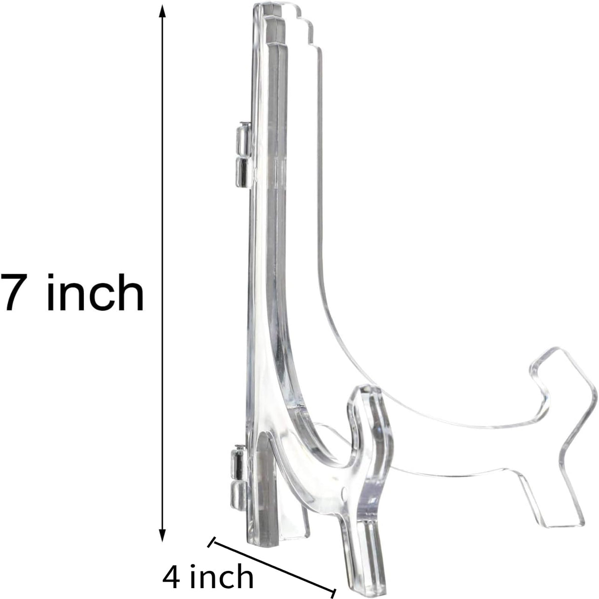 HESTYA 6 Pack 7 Inch Acrylic Easel Stand, Display Stand, Plate Holder for Display, Photo Holder Picture Frame Book(Clear) HESTYA
