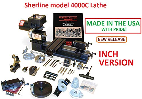 Sherline 4000C INCH Version 8" Lathe + The C Package. (CNC Upgrade not Included but can be Purchase Separately.) Computerized Sherline CNC control (Windows OS)