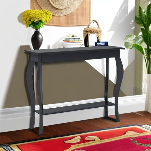 ChooChoo Narrow Console Table, Chic Accent Sofa Table, Entryway Table, Espresso ChooChoo