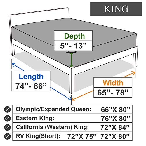King Size Fitted Sheet Only - 4-Way Stretch Jersey Knit, Cozy T-Shirt Soft, Wrinkle Free, Snug Fit & Stay in Place, No More Slipping Off for Mattress (Deep: 5"-13") - Light Gray, King N&Y HOME