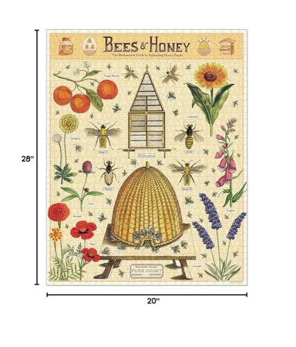 Cavallini Papers & Co. Bees & Honey 1,000 Piece Puzzle, Multi Cavallini