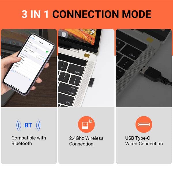 Tera Pro (Extreme Performance) Industrial Wireless Barcode Scanner 2D QR 1D Bar Code Reader 2.4G Wireless 2500mAh Compatible with Bluetooth Drop Resistant for Windows Mac Android iOS Model 8100 Orange Tera