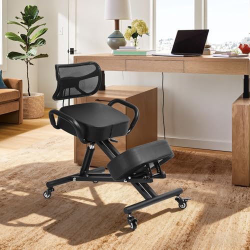 Kneeling Chair, Ergonomic Kneeling Chair with Back Support, kneelings Office Chairs with Adjustable Height and Lumbar Support for Banking Meeting Room Office Home Reception,Improve Postures Generic