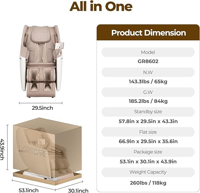 BOSSCARE 2025 3D Full Body Massage Chair: Zero Gravity Shiatsu Massager Chairs for Office - SL Track Back Heating Massaging Recliner for Home Family BOSSCARE