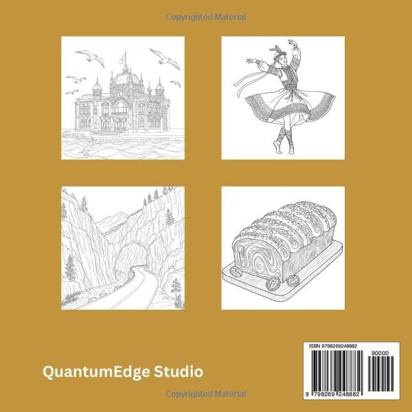 Romania Calm | Adult Coloring Book of Castles, Carpathians & Folk Traditions: 50 Simple, Relaxing Pages with Gentle Intricate Patterns — Bran & Peleș, ... Churches, Pottery, Folk Dance & Village Life Majosta