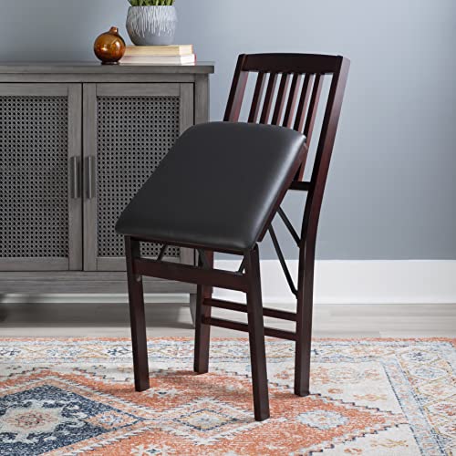 Linon Darwin Mission Back Folding Chair in a Set of Two, Espresso Linon