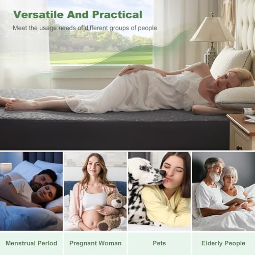 Waterproof Mattress Protector, Full Size Mattress Pad Fitted 6-15" Deep Pocket, 3D Air Fabric Double Bed Mattress Cover Noiseless Washable for College Dorm(Carbon Gray) BEDLORE