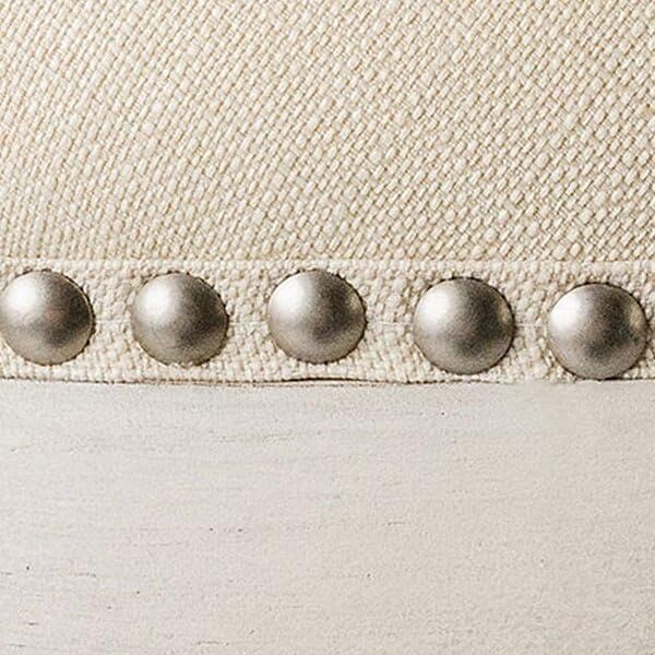 Maven Lane Adrien Saddle Bar Stool in White Oak Finish with Natural Fabric Upholstery Maven Lane