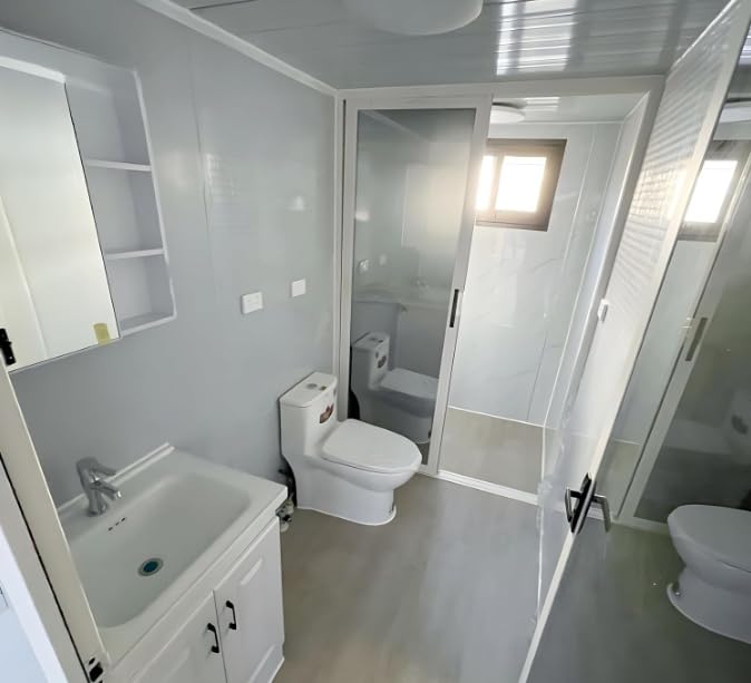 40FT Prefab House,Portable Container House to Live in with 3 Bedroom,1 Full Equiped Bathroom and Kitchen,Prefabricated Tiny House for Living,Foldable Mobile Home, Office, AirBNB Generic