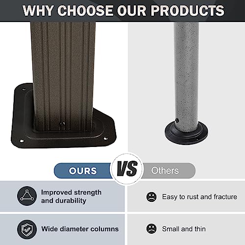 ABCCANOPY Grill Hardtop Gazebo 6x8 - Outdoor Metal Hard Top Gazebo, Permanent Galvanized Steel BBQ Gazebo Aluminum Framed Pavilion with Shelves for Patio Backyard Lawn Garden (Single Roof, Dark Brown) ABCCANOPY