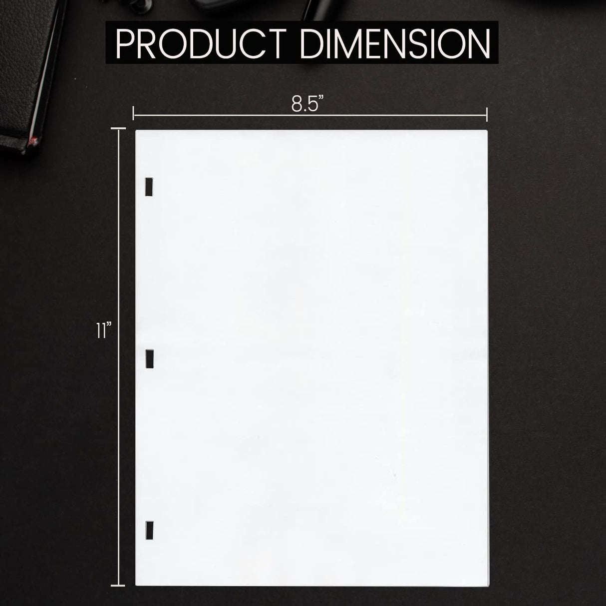 Performore 11 X 8.5 Inch Letter Size Minute Book Paper, 3 Hole Punched White Loose Leaf Minute Book Ledger Sheets, 200 Ledger Sheets for Record Keeping Performore