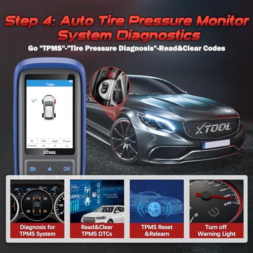 XTOOL TP150 TPMS Programming Tool, Universal TPMS Tire Sensor Relearn/Reset/Activate/XTOOL TS100 Sensor Programmer, Tire Pressure Monitor System Diagnostics Tool XTOOL
