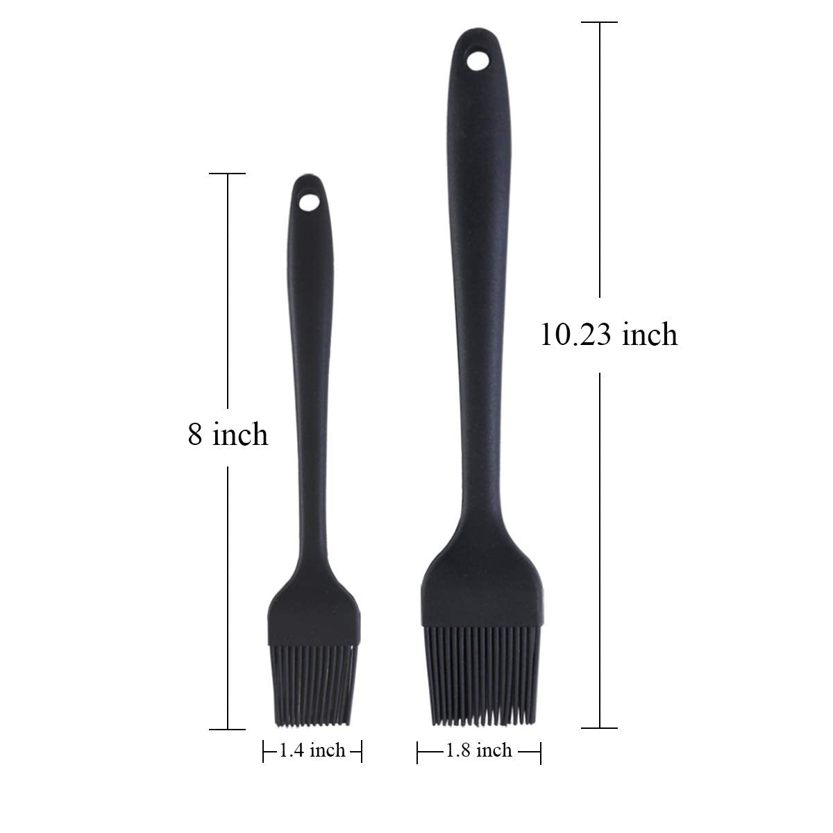 MIFASOO 2 Pack Heat Resistant Silicone Basting Brush,Black Long Handle Pastry Brush for Grilling, Baking, BBQ and Cooking MIFASOO