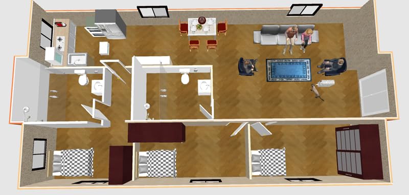 Belvidere Homes Tiny House 3 Bedrooms Expandable Container Luxury Modern House 923 sq ft Generic