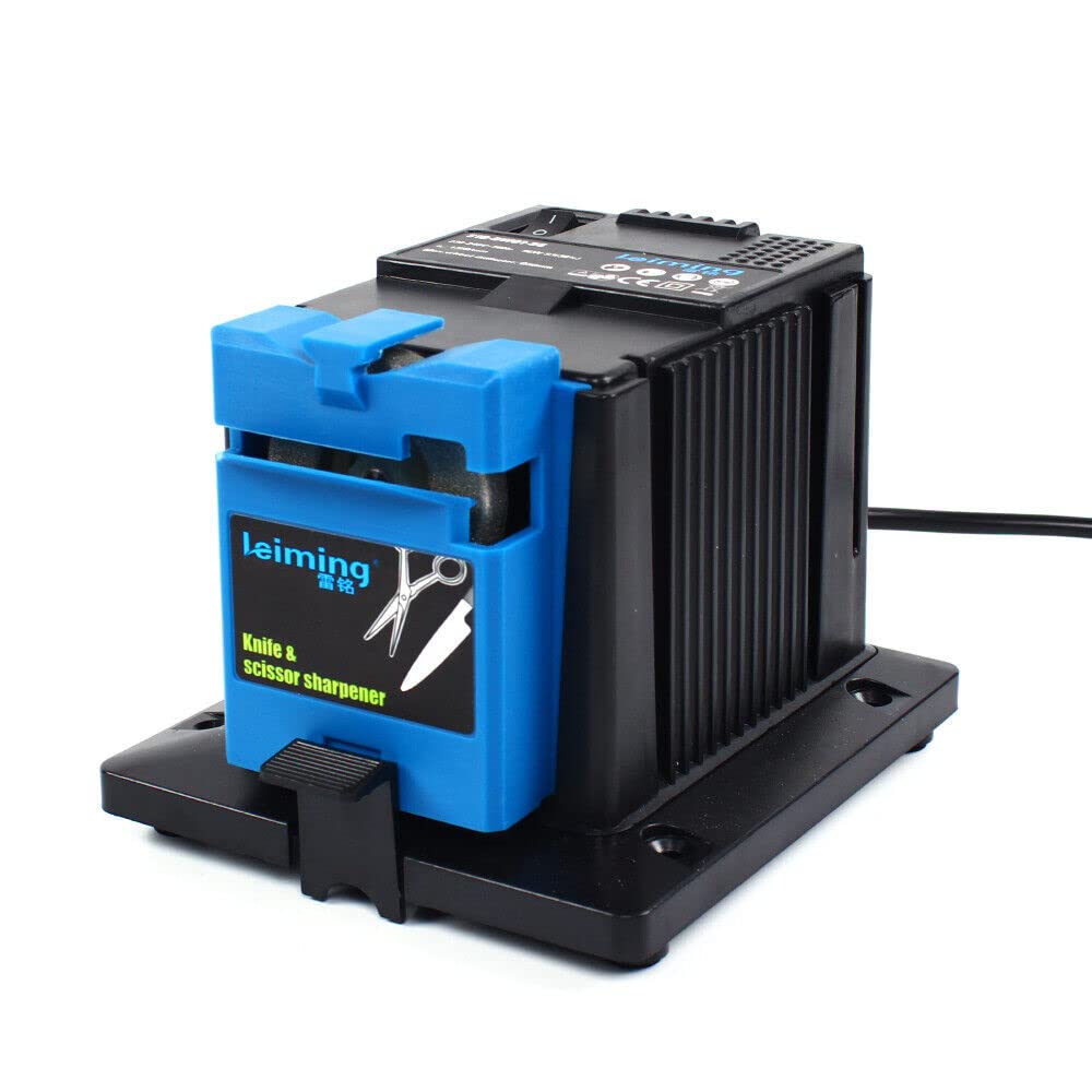 CHUNILLE Electric Sharpener Scissor Knife Drill Bit Chi-sel Sharpening Machine Multi-Task 1350rpm 96W Blue CHUNILLE