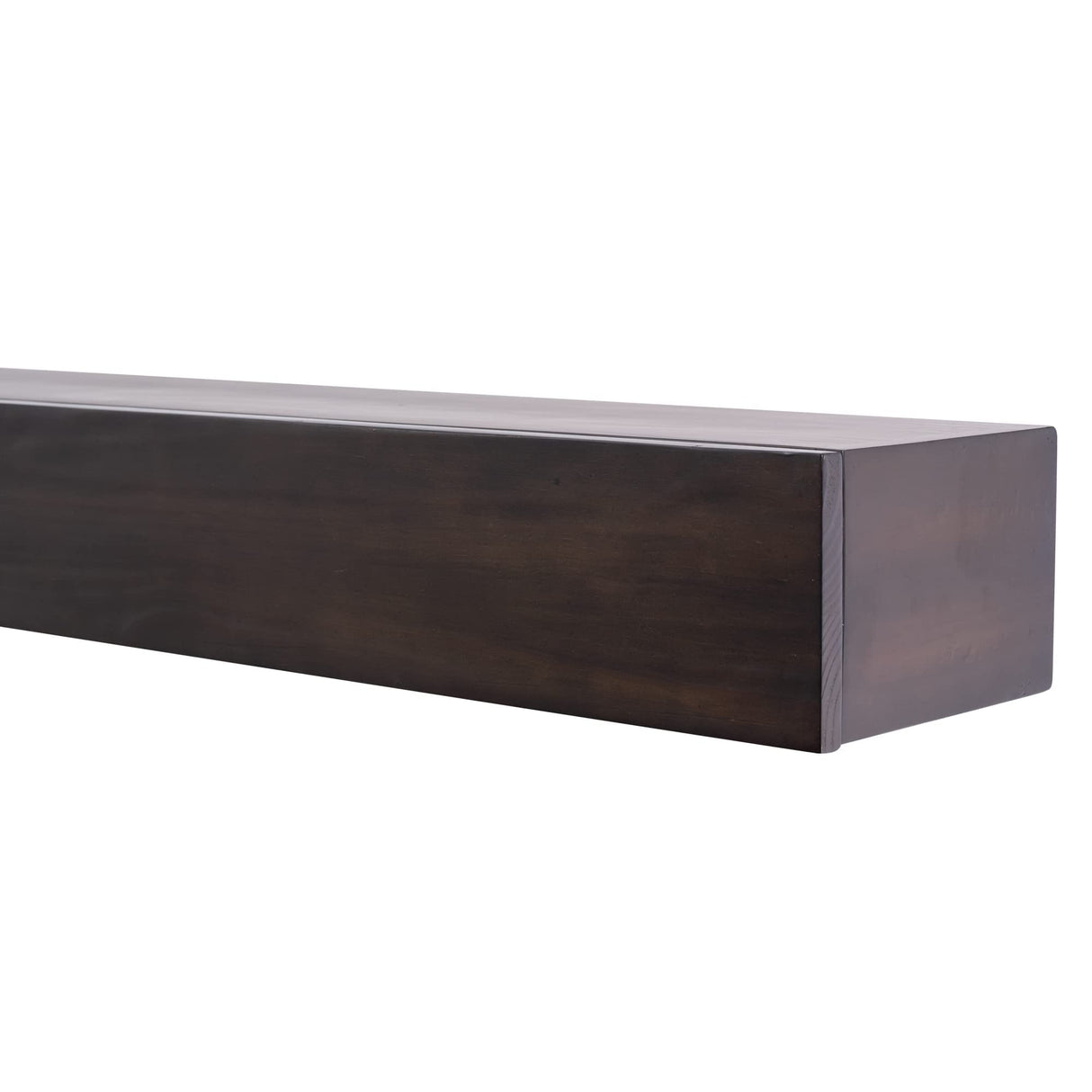 MANTELSDIRECT Houston Floating Wood Mantel Shelf with Hidden Storage Compartment - Coffee Bean 72 Inch | Beautiful Wooden Rustic Shelf for TV Remotes, Controllers, and Décor MANTELSDIRECT