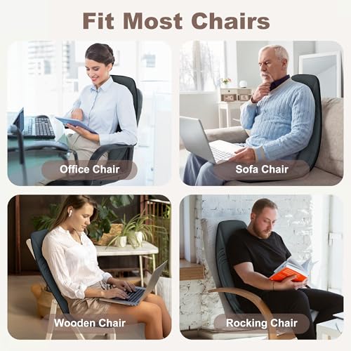 Heycool Vibration Back Massager with Heat, Massage Chair Pad with 10 Vibration Motors & 2 Heating Levels, Chair Massager for Recliner, Office Chair, Sofa Heycool