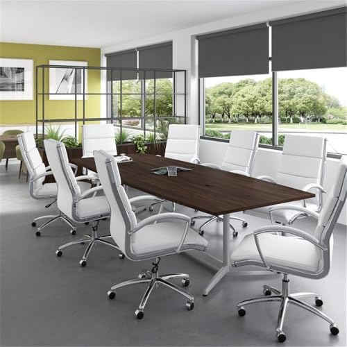 BOWERY HILL 120W x 48D Boat Shaped Conference Table in Black Walnut BOWERY HILL