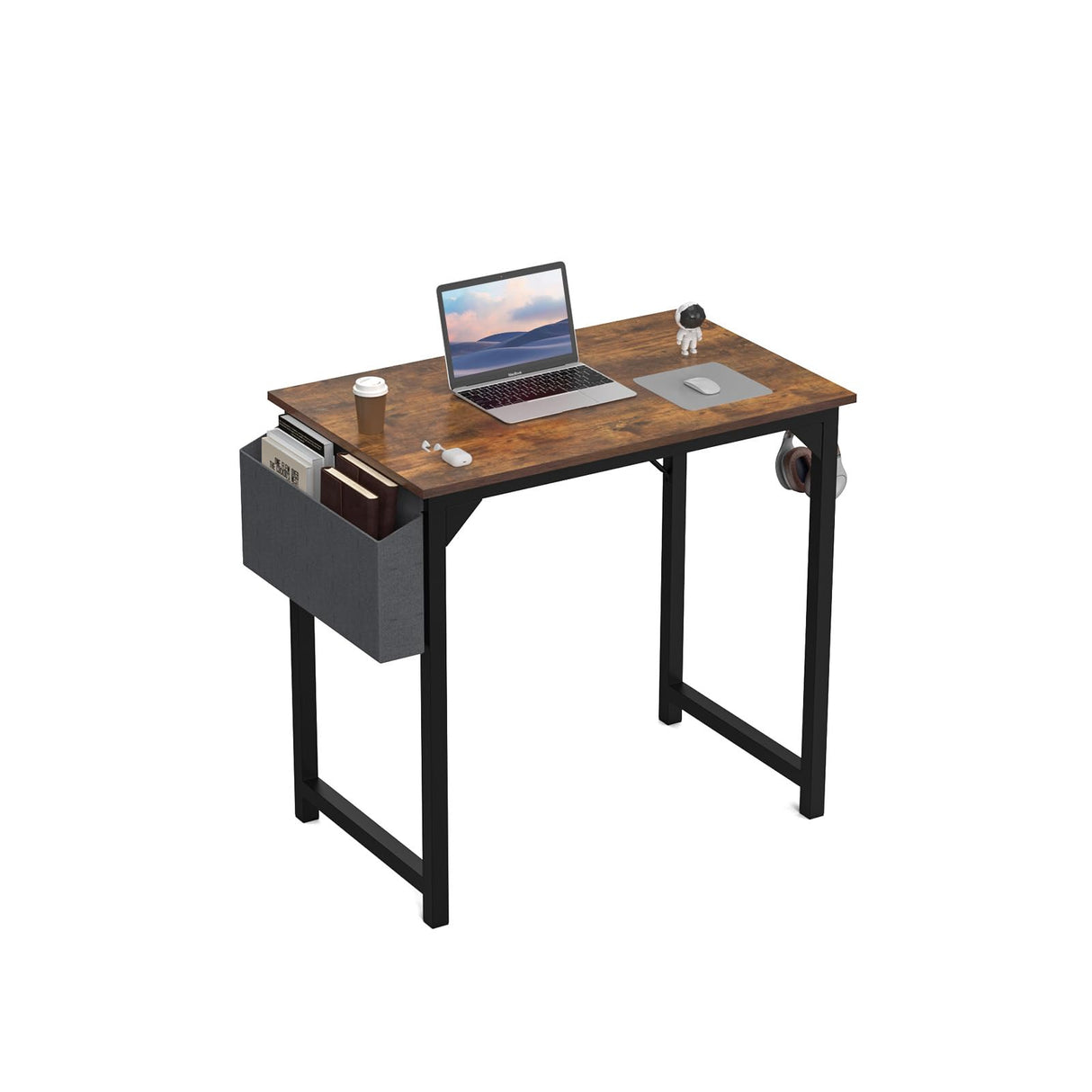 DUMOS 32 Inch Office Small Computer Desk Modern Simple Style Writing Study Work Table for Home Bedroom - Wood Brown DUMOS