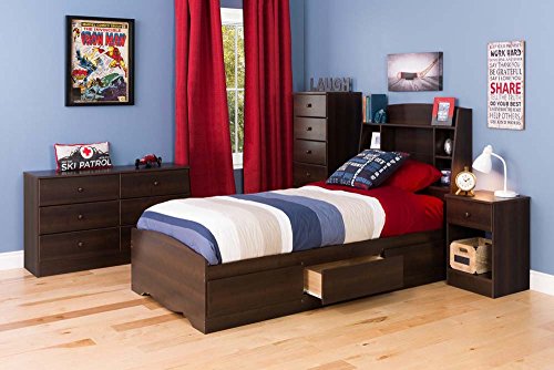 Prepac Astrid 6 Drawer Double Dresser For Bedroom, 16" D x 47.25" W x 28.25" H, Espresso Prepac