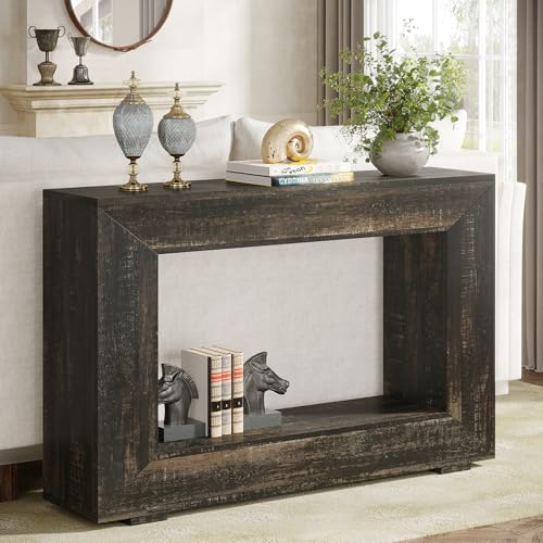 Tribesigns Farmhouse Console Table, 47 Inches Entryway Console Table with Storage, Industrial Hallway Accent Table for Living Room, Entrance Tribesigns