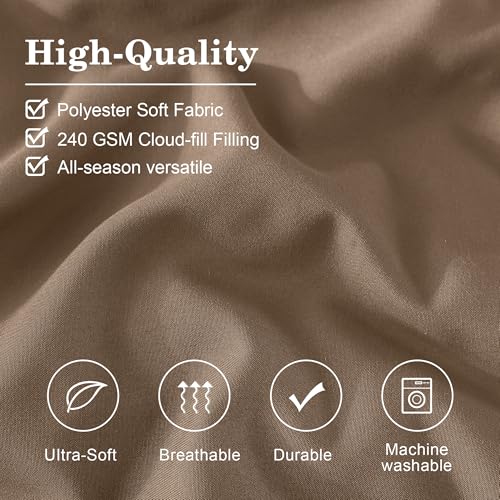 Monbix King Size Comforter Set - 7 Pieces Bed in a Bag King, Raw Umber Bedding Sets with Comforter, All Seasons Comforter Bed Set with Sheets, Pillowcases & Shams Monbix