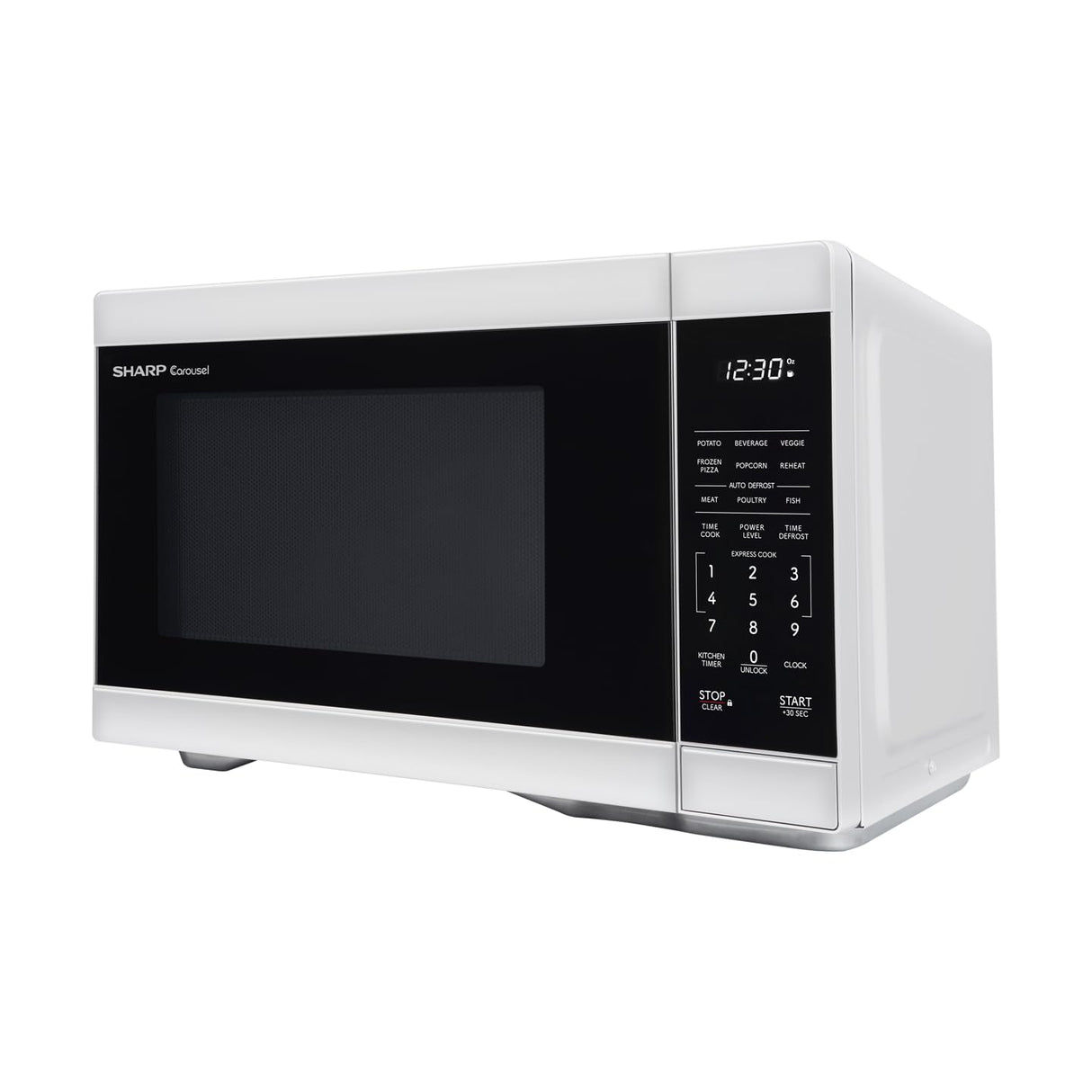SHARP SMC1161KW Oven with Removable 12.4" Carousel Turntable, Cubic Feet, 1000 Watt Countertop Microwave, 1.1 CuFt, White Sharp