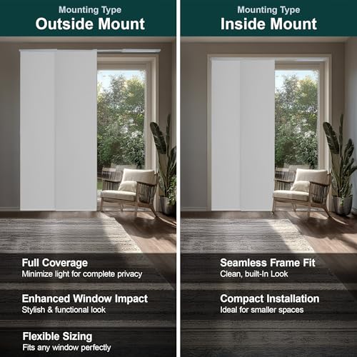 CHICOLOGY Sliding Door Blinds , Blinds for Sliding Glass Doors ,Room Divider , Vertical Blinds for Patio Doors , Sliding Glass Door Blinds Movie Night White (Blackout) W:46-86 x H: 0-96 inch CHICOLOGY