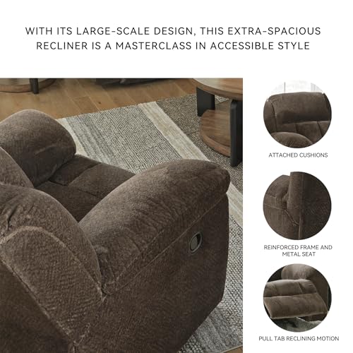 Signature Design by Ashley Frohn Urban Manual Rocker Recliner with Pillow-Top Arms, Dark Brown Signature Design by Ashley