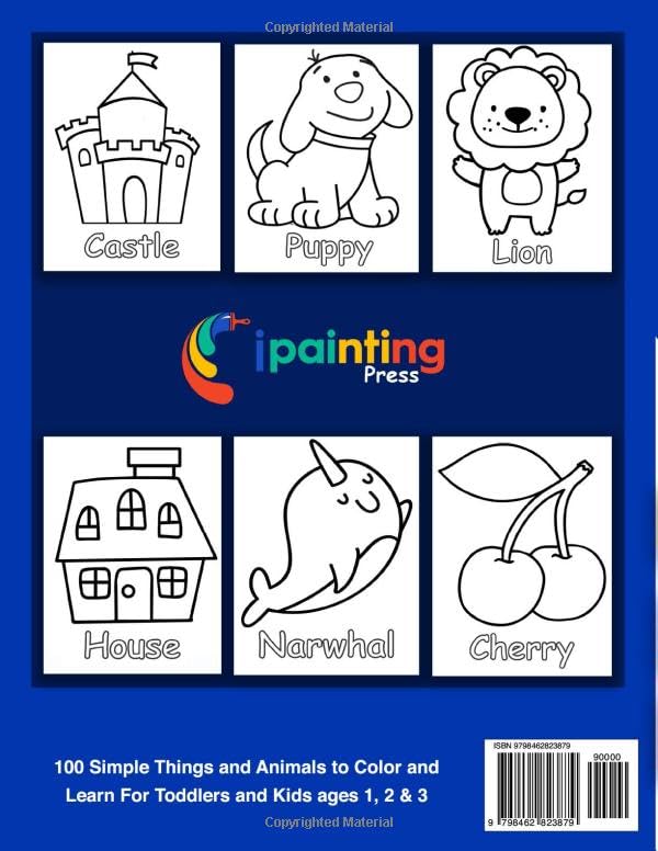 My First Coloring Book For Toddlers 1-3: 100 Simple Pictures to Learn and Color For Kids Ages 1, 2, 3 & 4 ( US Edition) WoodArtSupply