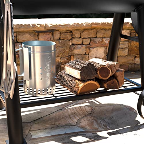 Char-Griller® Competition Pro® Barrel Grill and Offset Smoker, Includes Side Fire Box for Texas-Style Offset Smoking, Metal Cooking Grates, 1,010 Cooking Square Inches in Black, Model 2823 in Black Char-Griller