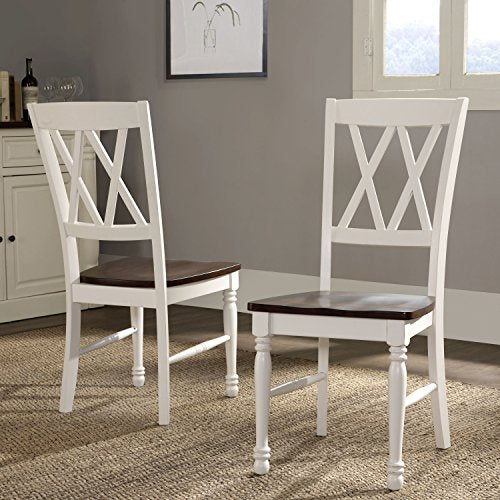 Crosley Furniture Shelby Dining Set with Table and Extension Leaf, 5-Piece (4 Chairs), Distressed White Crosley Furniture