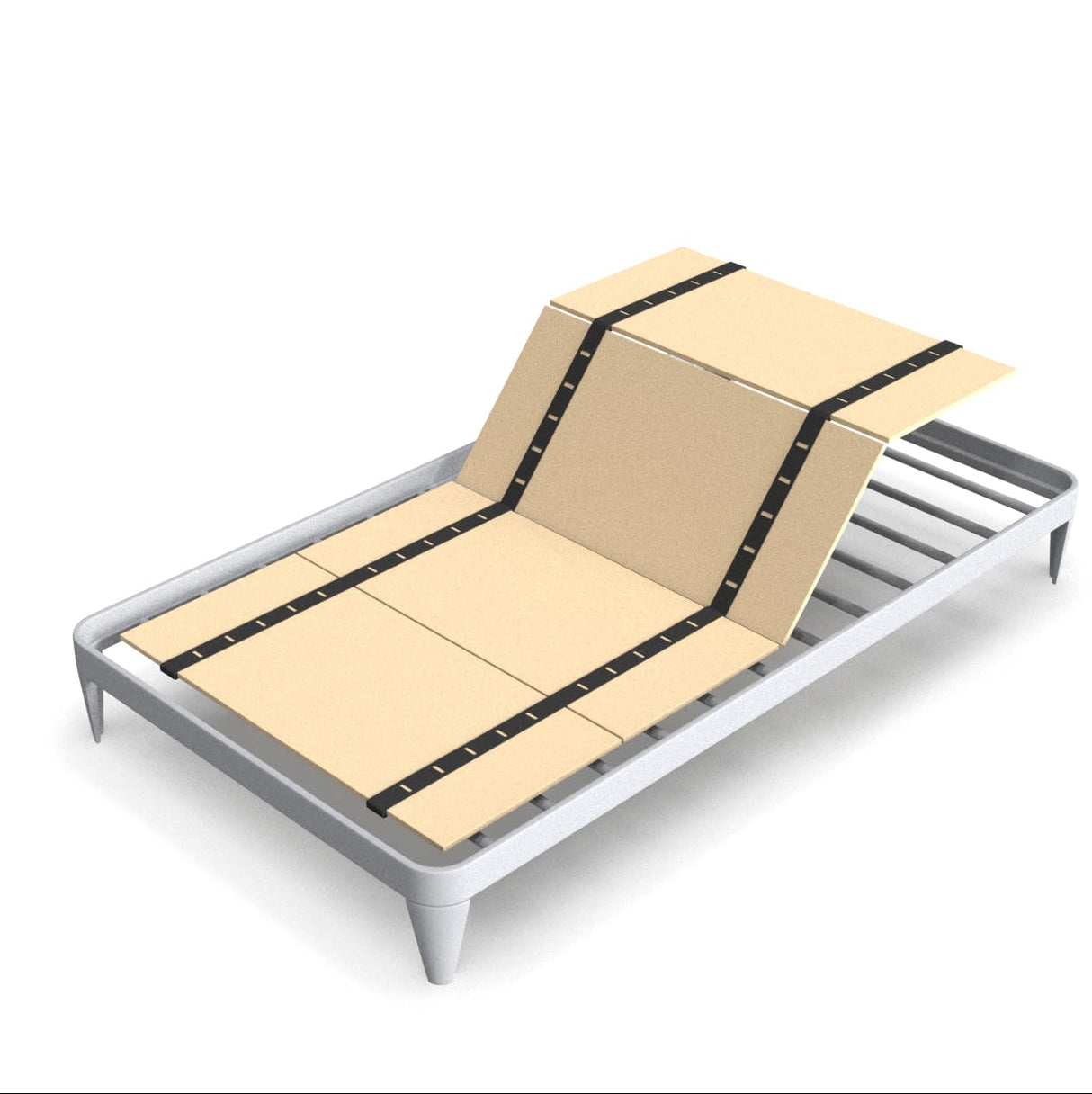 Foldable Box Spring,30"x 60",Mattress Support Wooden Bunkie Board, Double Deck Bed, Large Bed Board Supported by Mattress,No Assembly Needed BBX-G