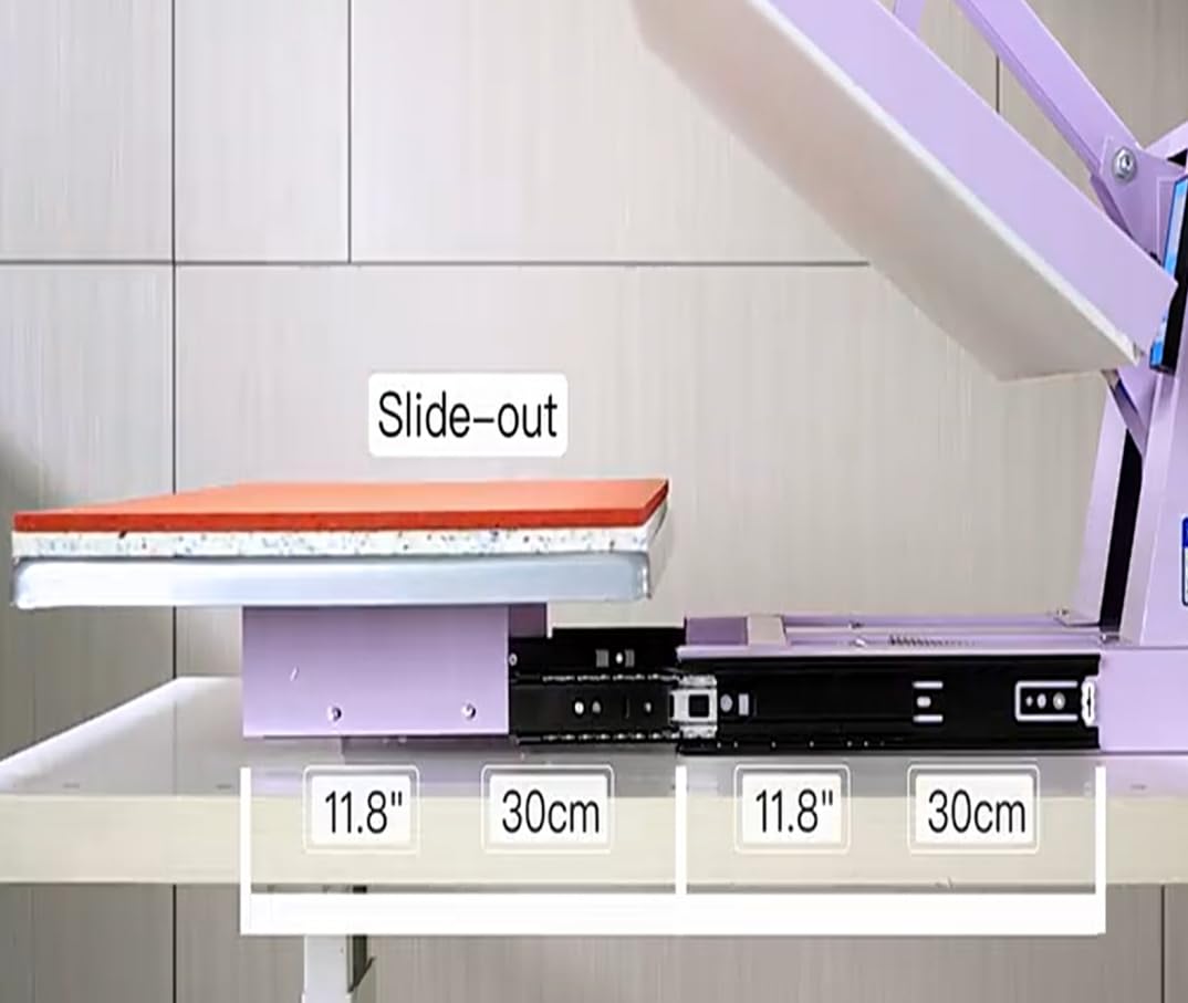 DOPERFE 16x24 Manual Heat Press Machine with Slide-Out Base Rotation Heat Press Shirt Printing Machine for T-Shirts, Pillows, Coasters (Purple, 16x24) DOPERFE