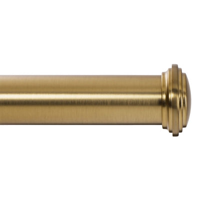 Ivilon Window Curtain Rod Decorative End Cap Design, 1 Inch Rod, 28 to 48 Inch. Warm Gold