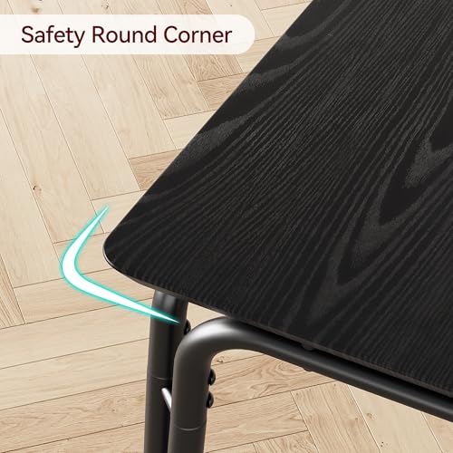 GAOMON 5-Piece Dining Table Set, Sturdy Wooden Square Table and Chair Breakfast Table Set for 4 Person,for Home or Commercial Dining Room,Black GAOMON