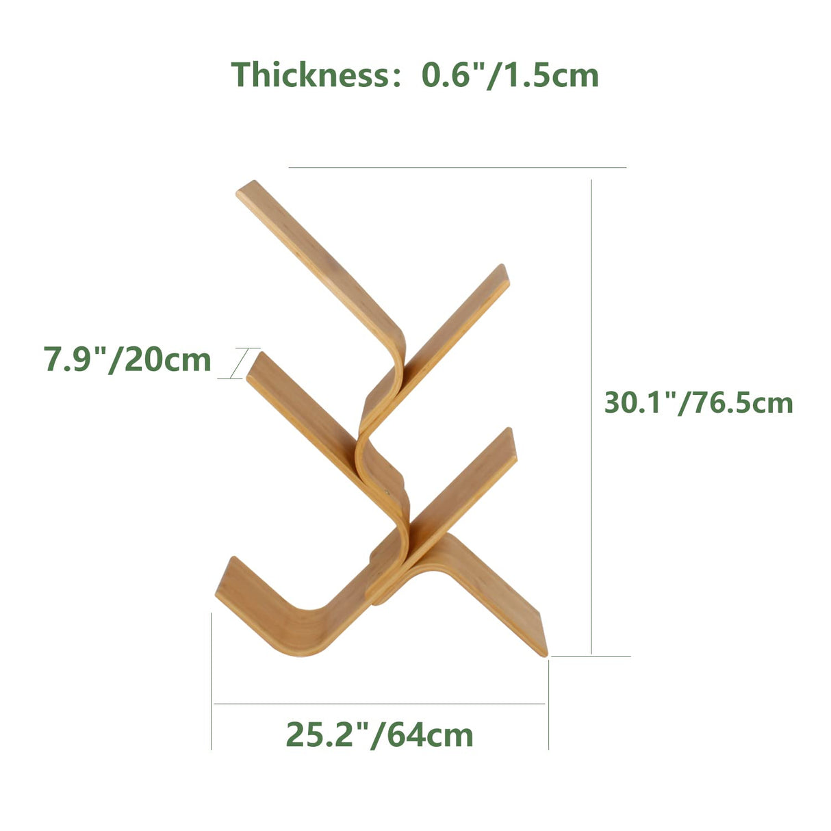 NA 4-Tier Bamboo Tree Modern Bookshelf, Creative Curved Standing Bookcase Rack Book Storage Organizer Shelves, Display Floor Book Shelf Space Saver for Home Office Living Room Bedroom N\A