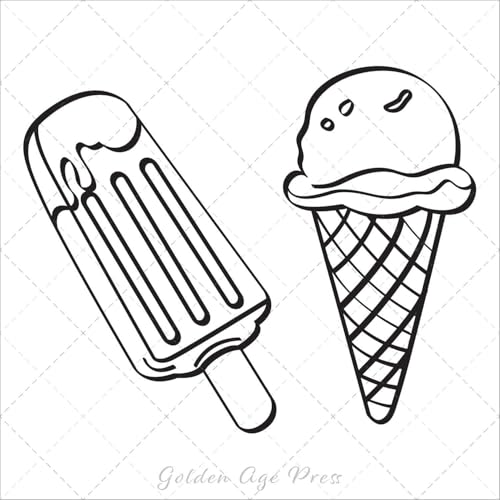 Food & Snacks Bold & Easy Coloring Book: Simple Large Print Savory and Sweet Treats Dessert Designs for Kids, Adults & Beginners WoodArtSupply