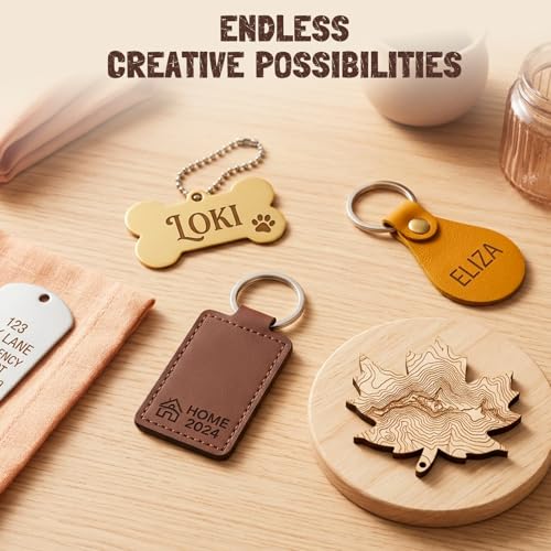 Laser Engraving Materials Kit, 185Pcs Laser Engraving Blank Supplies for Art and Craft, Laser Engraver Accessories Suitable for Both Engraving Pens & Laser Engravers K KERNOWO