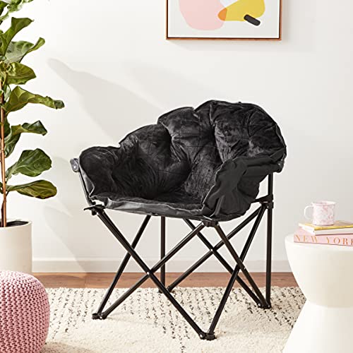Urban Shop Sherpa Club Chair, Black 31.8D x 28.7W x 35.4H in Urban Lifestyle
