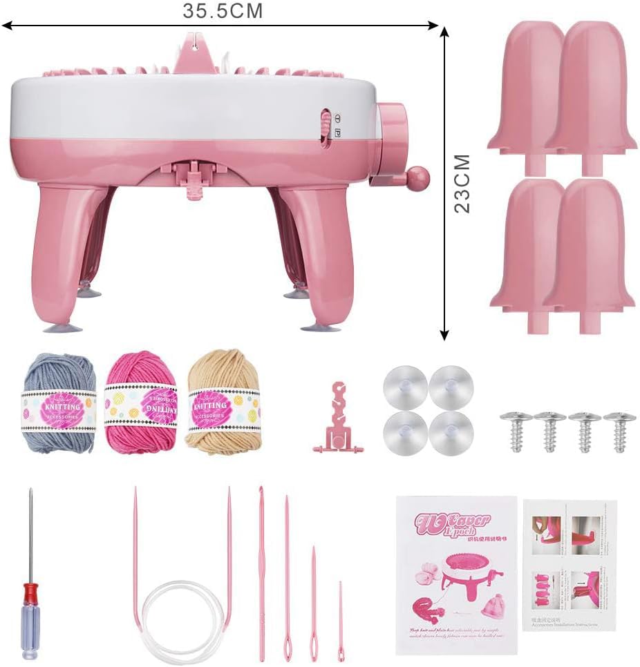 MIAOKE Knitting Machine, 40 Needles Smart Weaving Loom Knitting Round Loom, Knitting Board Rotating Double Knit Loom Machine, DIY Knitting Loom Machines Weaving Loom Kit for Adults and Kids MIAOKE