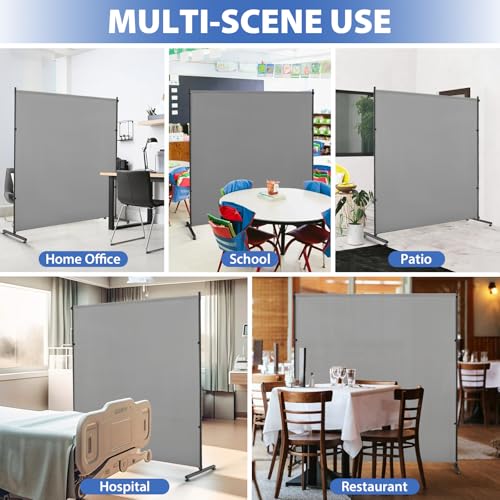 Room Divider, 73x75inch Large Privacy Screen with Adjustable Feet,Portable Single Panel Partition Wall for Room Separation,Room Separator with Thickened Fabric for Indoor Office,Bedroom,Outdoor Patio XGMDD
