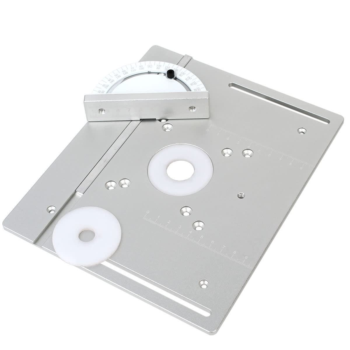 KETIPED Aluminium Router Table Insert Plate,Woodworking Benches Router Flip Plate W/Miter Gauge Guide Aluminium Fence Sliding KETIPED