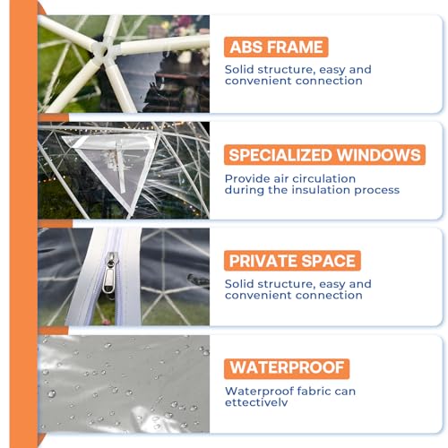 12 x 7.2 FT Garden Dome Tent, Outdoor TPU Greenhouse for 4-8 Person, Greenhouse Garden Tent with Window, Waterproof Clear Dome Tent Suitable for Camping, Party, Wedding, Christmas Yorkgargen