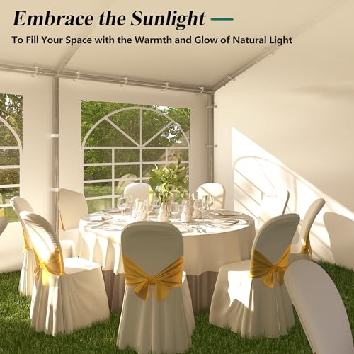 GARTOO 20' x 20' Canopy Party Tent & Carport - Heavy Duty Outdoor Wedding Gazebo with 4 Sand Bags, Event Shelter Canopy for Outdoor Event, Wedding, Birthday Party GARTOO