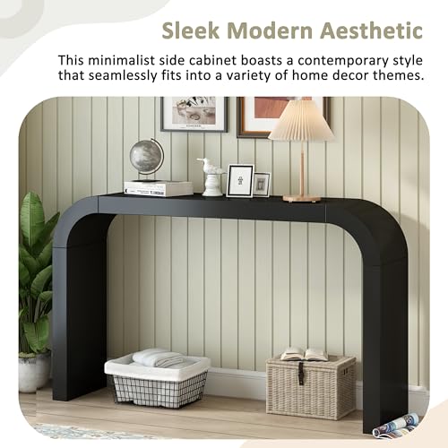 Merax Modern Entryway Table, Black Rounded Silhouette and Smooth Surface Console Table for Living Room, Hallway and Bedroom Merax