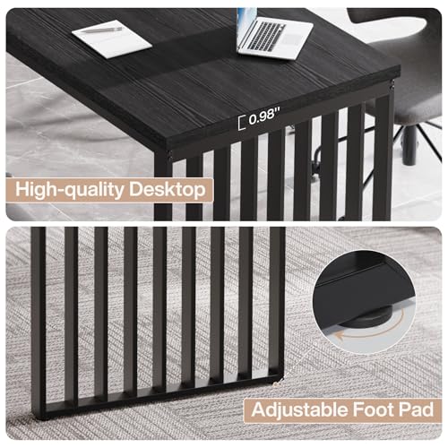 Tribesigns 6.56 ft Conference Table, Large Rectangle Meeting Seminar Table, Industrial Long Business Table for 6-8 People (Without Chair) (Black) Tribesigns