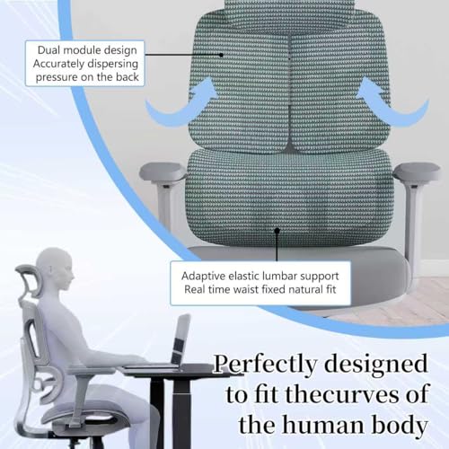 Ergonomic Office Chair 500 LBS Home Mesh Office Chair Comfortable Gaming Desk Chairs Adjustable 90-125° Tilt Rolling Computer Chairs with Wheel 3D Armrest ESaure