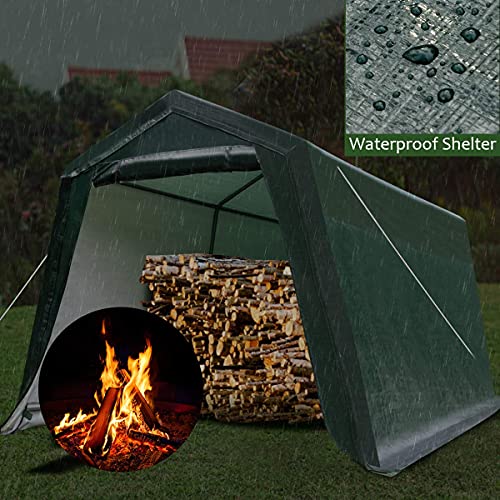 Tangkula 10x10 Ft Outdoor Storage Shelter, Patio Storage Tent, Enclosed Carport Shed w/All-Steel Metal Frame and Waterproof Ripstop Cover, Outdoor Garage Tent with Sidewalls Tangkula